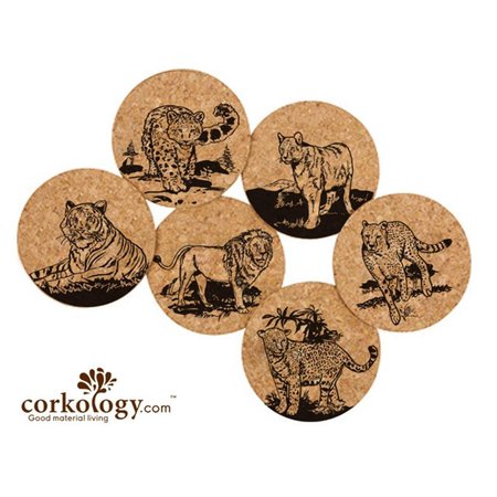 CORKOLOGY Big Cats Cork Coaster Sets 413